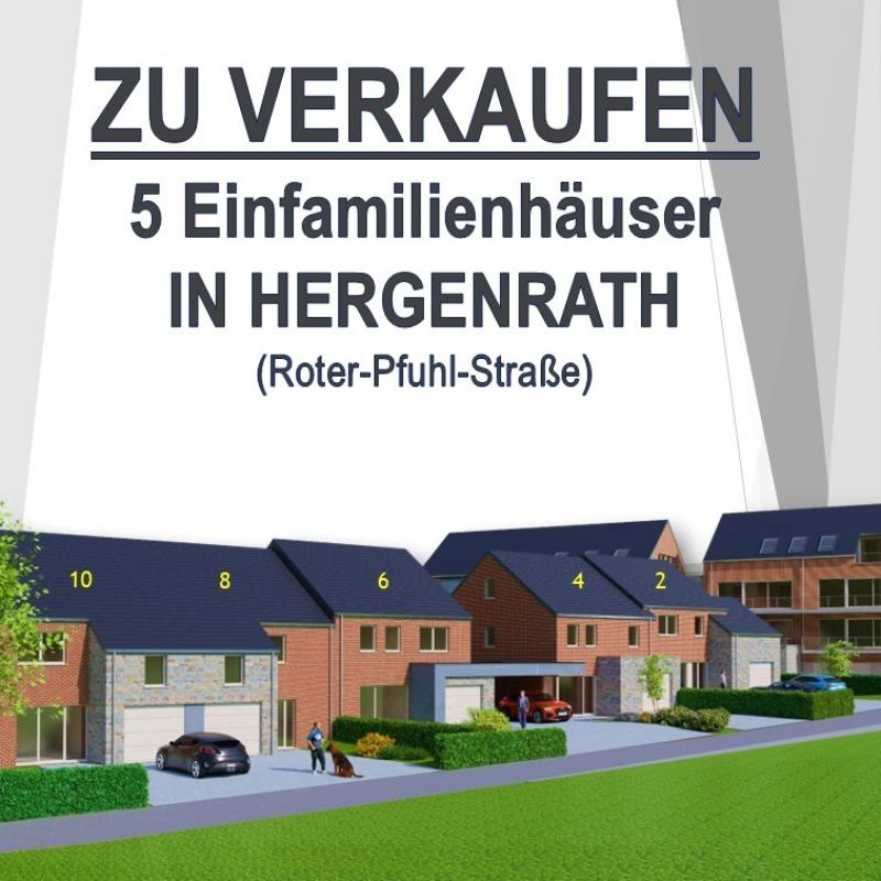 Magnifique maison mitoyenne à 3façades en construction selon les normes les plus modernes.
Il s'agit d'une nouvelle construction sur un terrain d'environ 332 m², équipée de toutes les exigences techniques modernes.
Tous les sols sont entièrement carrelés, la maison dispose également d'une terrasse carrelée et d'un chemin pavé vers l'entrée et le garage.
Tous les murs sont peints en blanc.
Au rez-de-chaussée se trouve le hall d'entrée avec les toilettes et l'accès au salon et à la salle à manger très lumineux avec une cuisine ouverte, qui offre une très belle vue et un accès à la terrasse, ainsi qu'une buanderie / débarras situés juste à côté. 
Le grand living donne également sur la terrasse.
Un escalier vous mène depuis le hall au premier étage avec un couloir de nuit et comprenant trois chambres à coucher spacieuses, dont une avec un dressing, carrelées comme mentionné précédemment. Un autre point fort est la salle de bain moderne avec douche italienne au niveau du sol, WC et double lavabo.

Très bel emplacement à la périphérie de Hergenrath et à proximité immédiate de la frontière allemande.
Surface habitable (avec garage) env. 150 m², vue fantastique, garage, carport, chauffage central au gaz.
Ne sont pas compris les frais de raccordement, la TVA, les frais de notaire et d'acte.  

